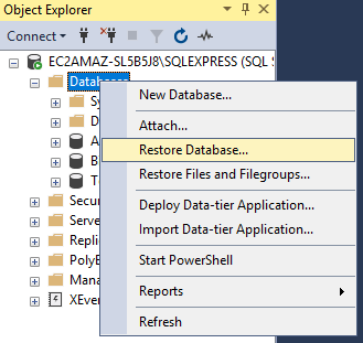 SSMS - Restore Task