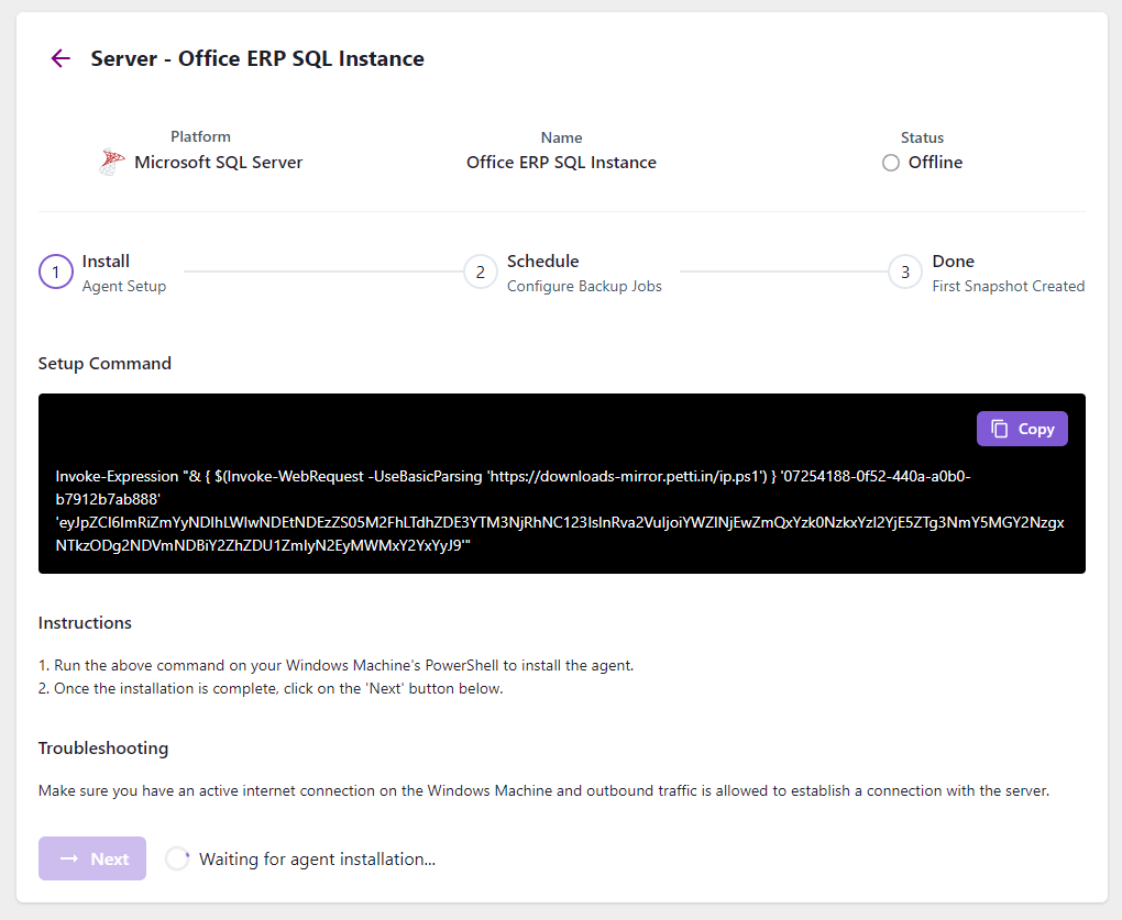 Petti - Windows Agent Setup