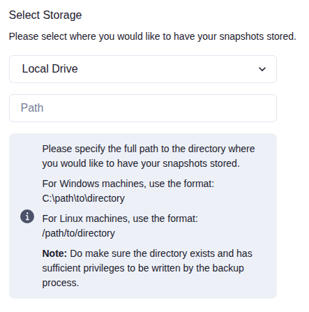 ZenBackup - local storage BYOS
